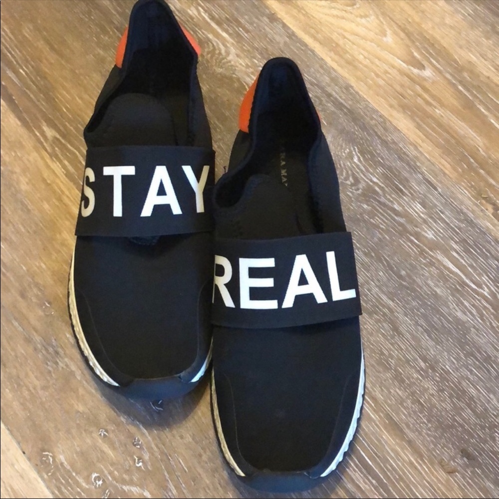 Zara ‘STAY REAL’ Slip On Sneaker Size EU 44/US 10